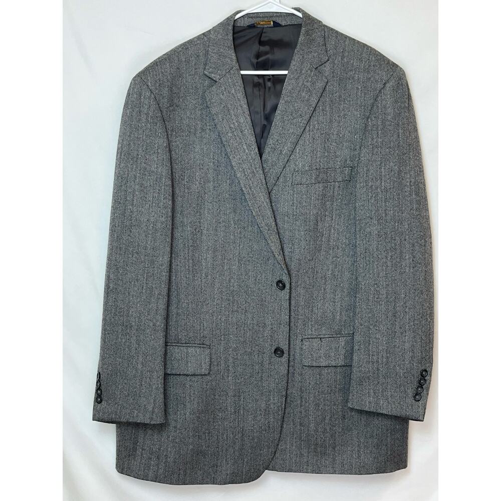Yves Saint Laurent Men's Size 50L Blue/Tan 100% Wool 2 Button Tweed Blazer
